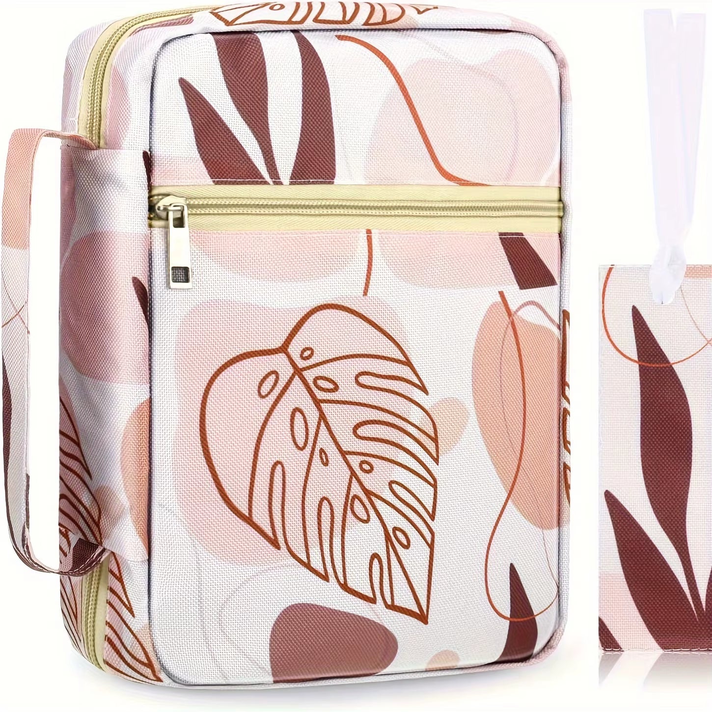 Bible Cover, Bible Cover Women'S Bible Bag with Bookmarks Portable Bible Carrying Case for Girls as a Catholic Christian Gift, L