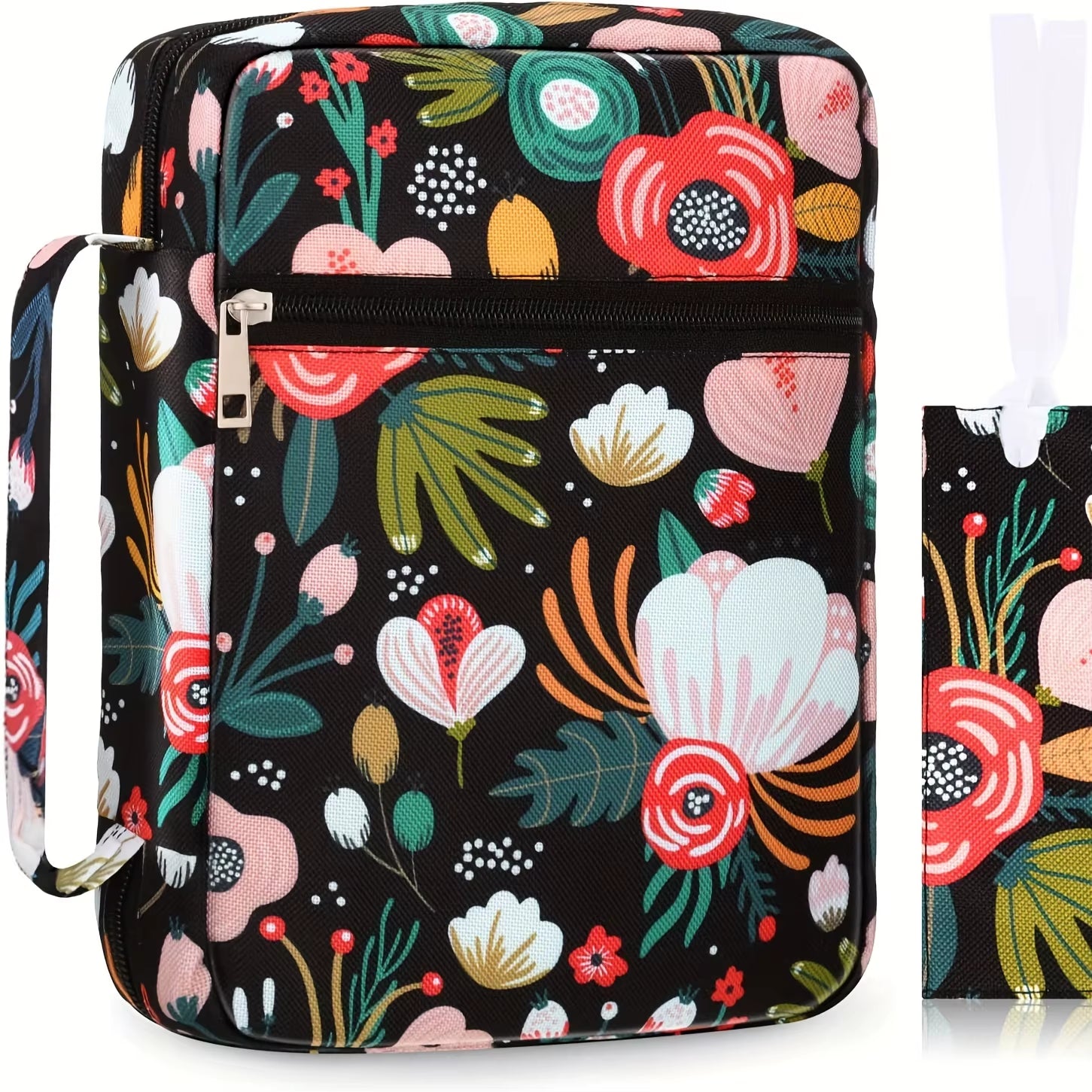 Bible Cover, Bible Cover Women'S Bible Bag with Bookmarks Portable Bible Carrying Case for Girls as a Catholic Christian Gift, L